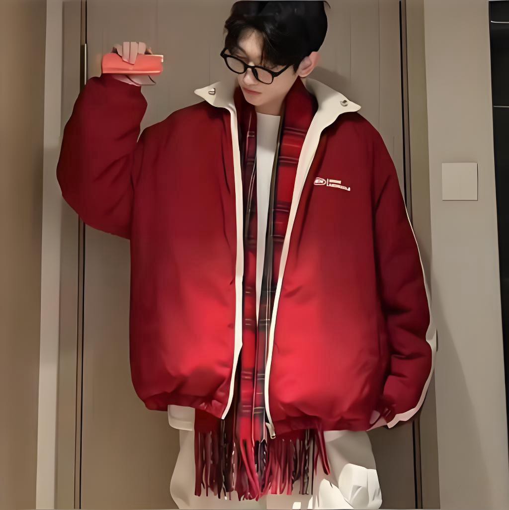 新年战袍直接封神!这件双面穿红白棉服保暖又炸场🧨